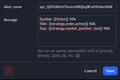 tradingview alert settings